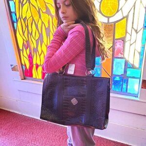 Coldwater Creek Faux Reptile Print Plastic Shoulder Bag